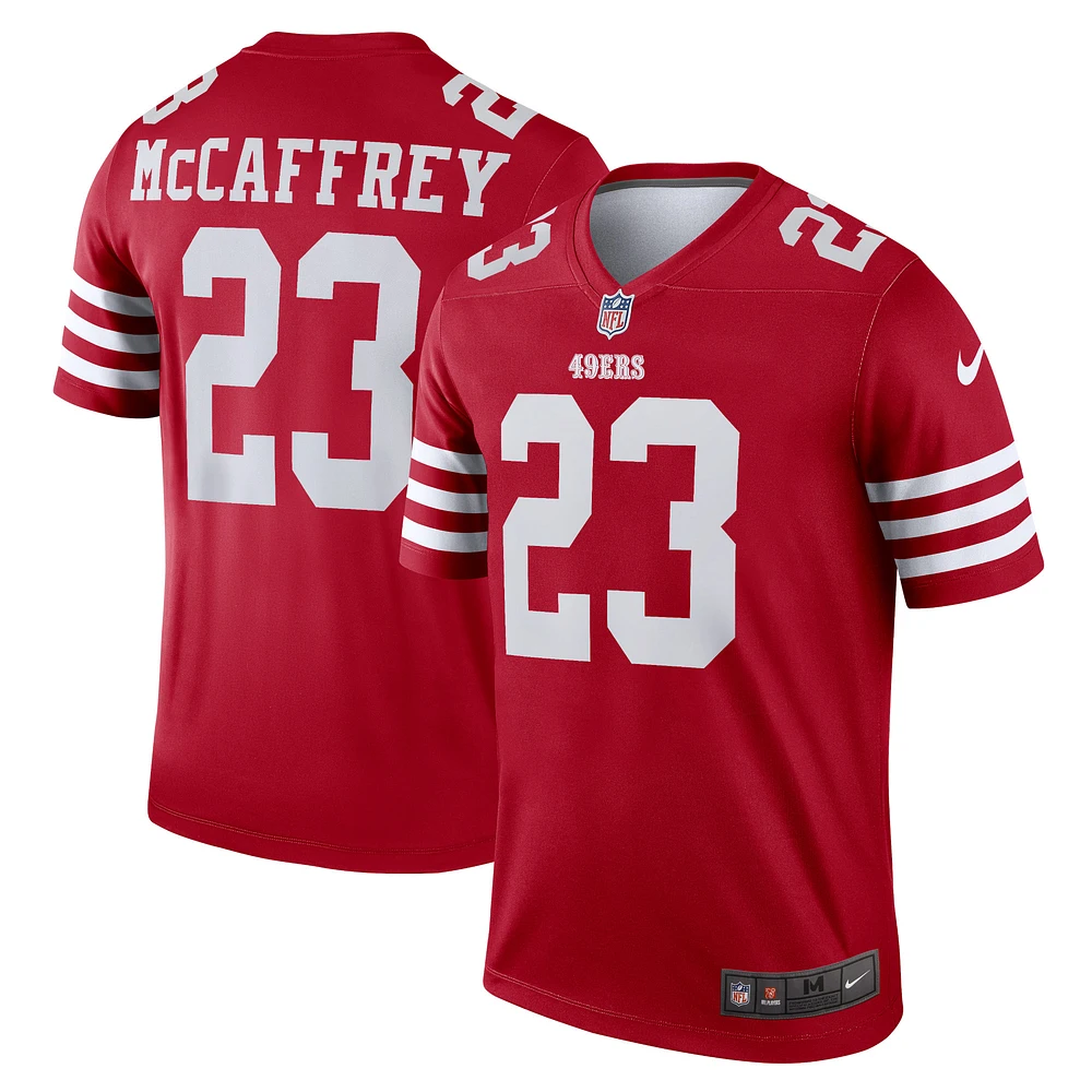 Haut Nike Christian McCaffrey Scarlet pour homme, légende de l'équipe des San Francisco 49ers