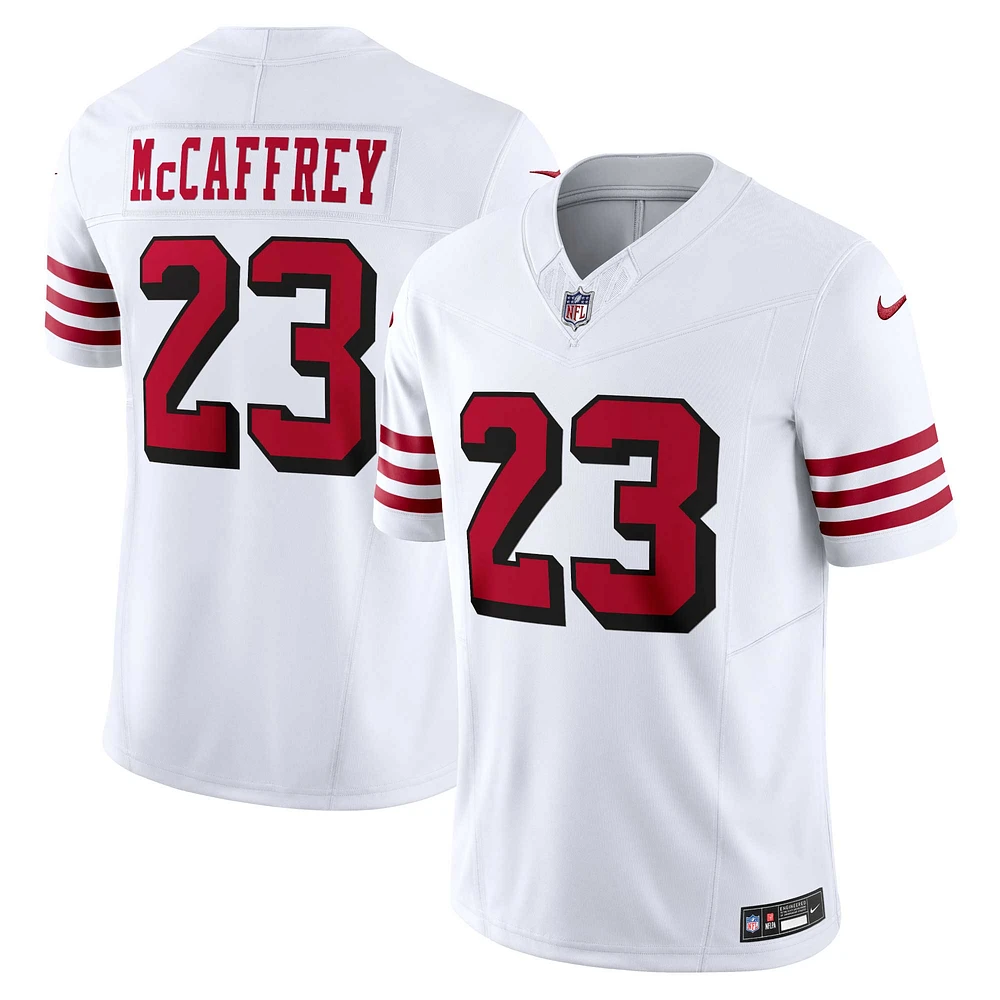 Nike Christian McCaffrey pour homme Blanc San Francisco 49ers Vapor F.U.S.E. 2e maillot alternatif limité