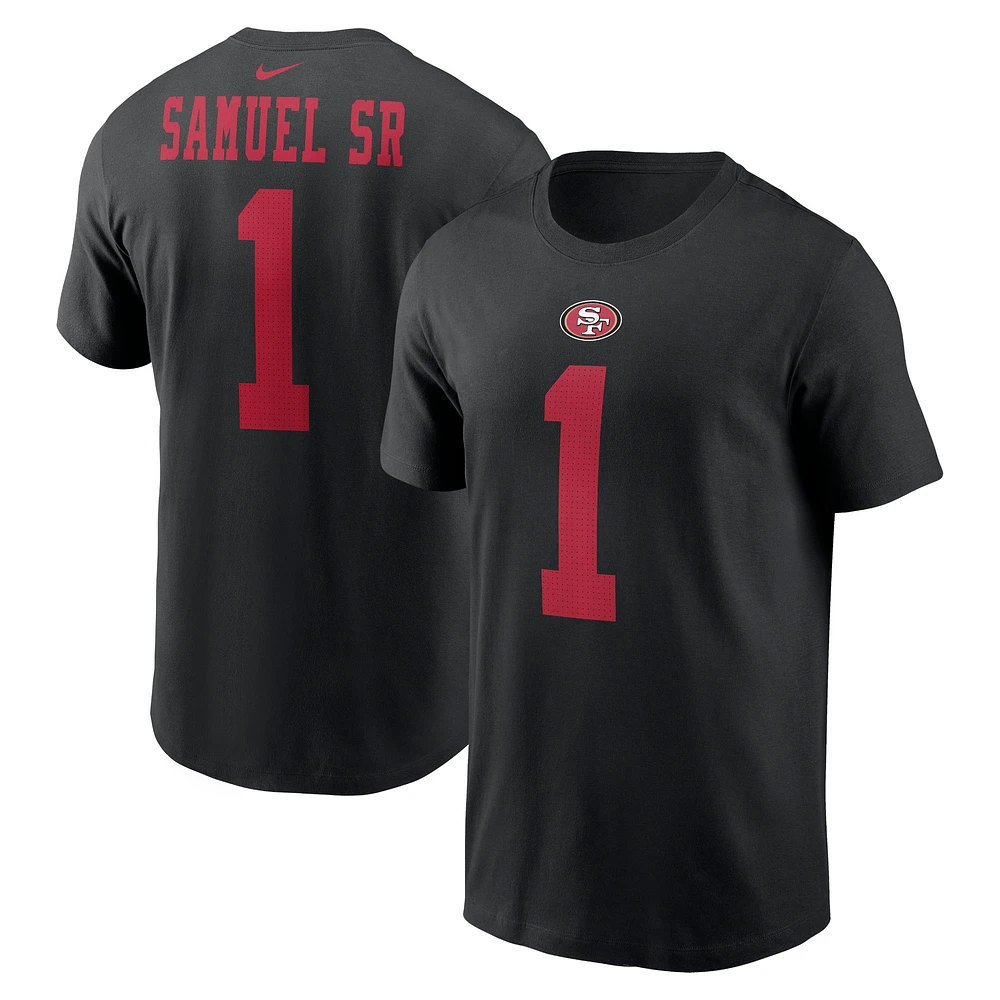 T-shirt Nike Deebo Samuel Sr pour homme, noir, nom et numéro du joueur des San Francisco 49ers