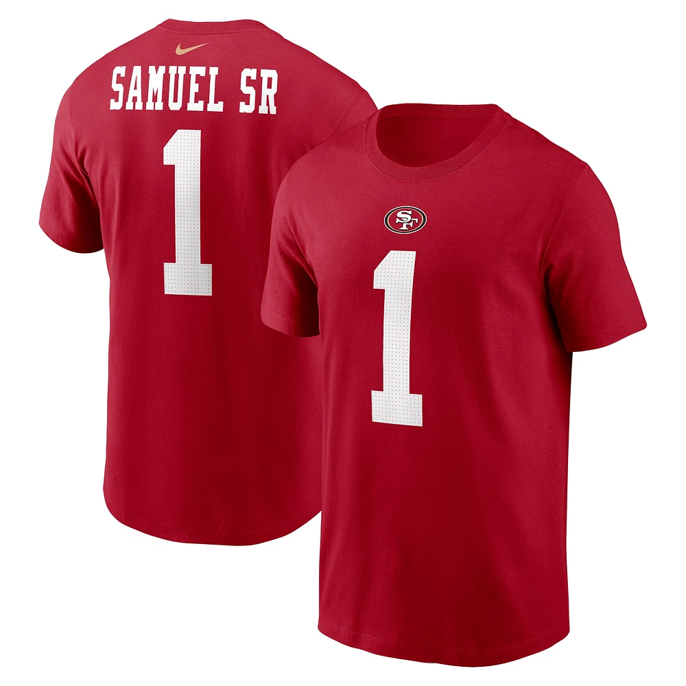 T-shirt Nike Deebo Samuel Sr Scarlet San Francisco 49ers pour homme avec nom et numéro de joueur