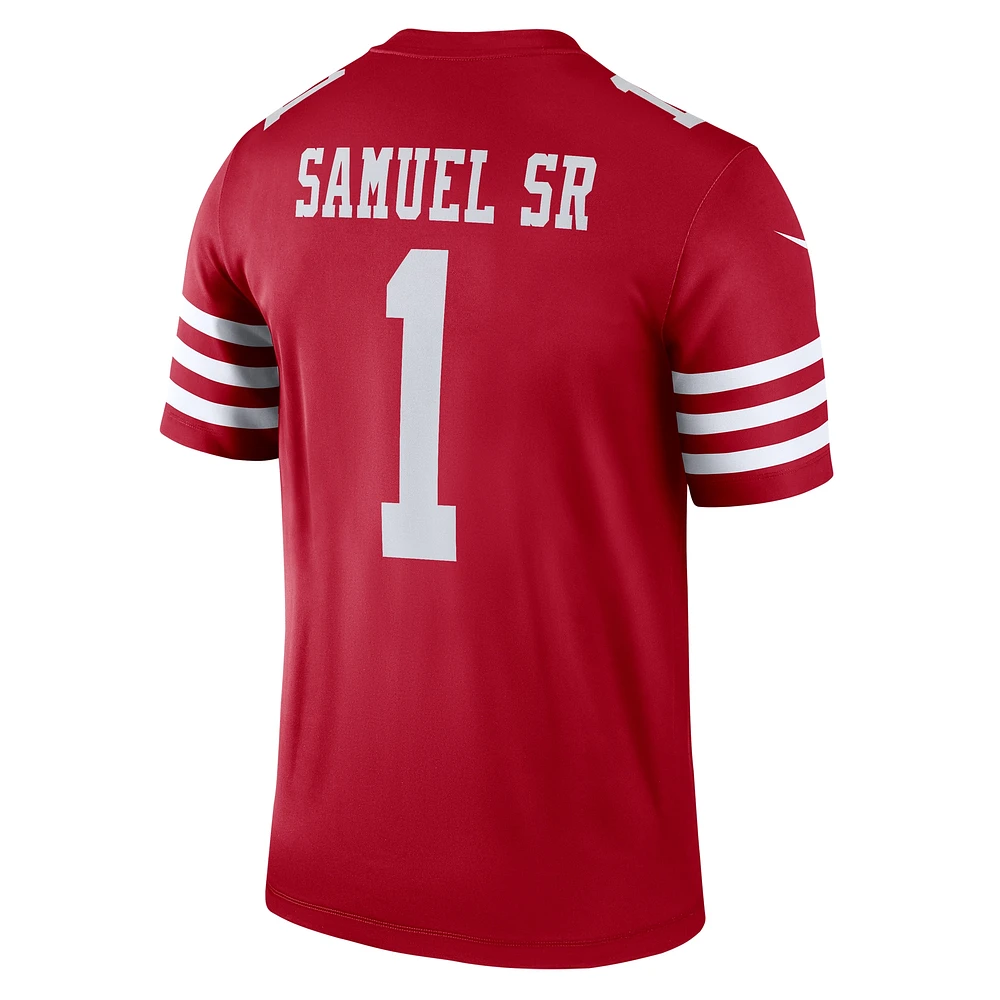 Haut Nike Deebo Samuel Sr Scarlet pour homme, joueur de performance Team Legend des 49ers San Francisco