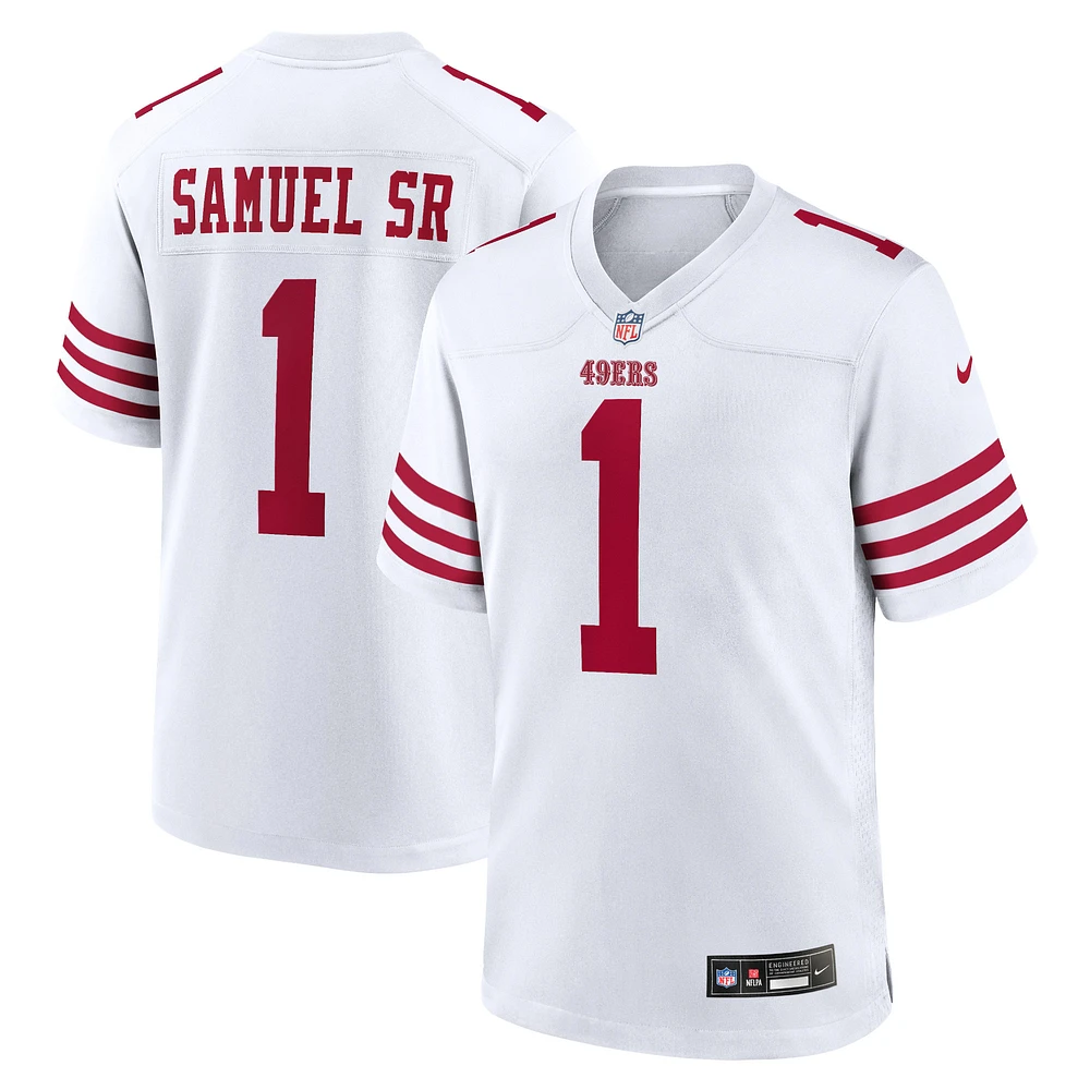 Maillot Nike Deebo Samuel Sr pour homme, blanc, joueur de jeu des 49ers San Francisco