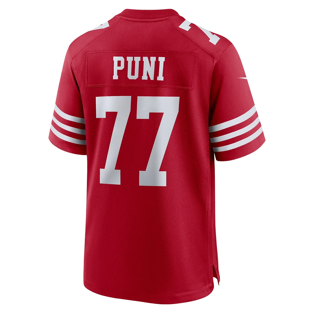 Maillot Nike Dominick Puni Scarlet San Francisco 49ers Team Game pour homme