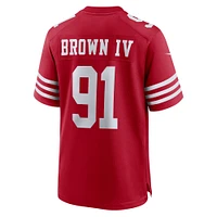 Men's Nike Earnest Brown IV  Scarlet San Francisco 49ers Team Game Jersey