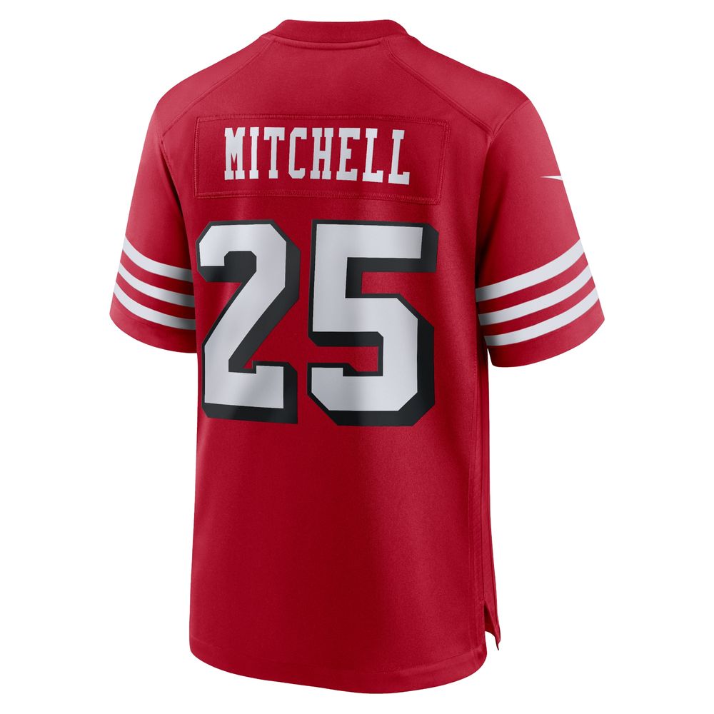 Men's Nike Elijah Mitchell Scarlet San Francisco 49ers Alternate Team Game Jersey