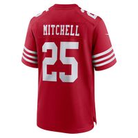 Men's Nike Elijah Mitchell Scarlet San Francisco 49ers Team Player Game Jersey