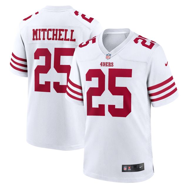 Maillot de match joueur Nike Elijah Mitchell des San Francisco 49ers blanc pour homme