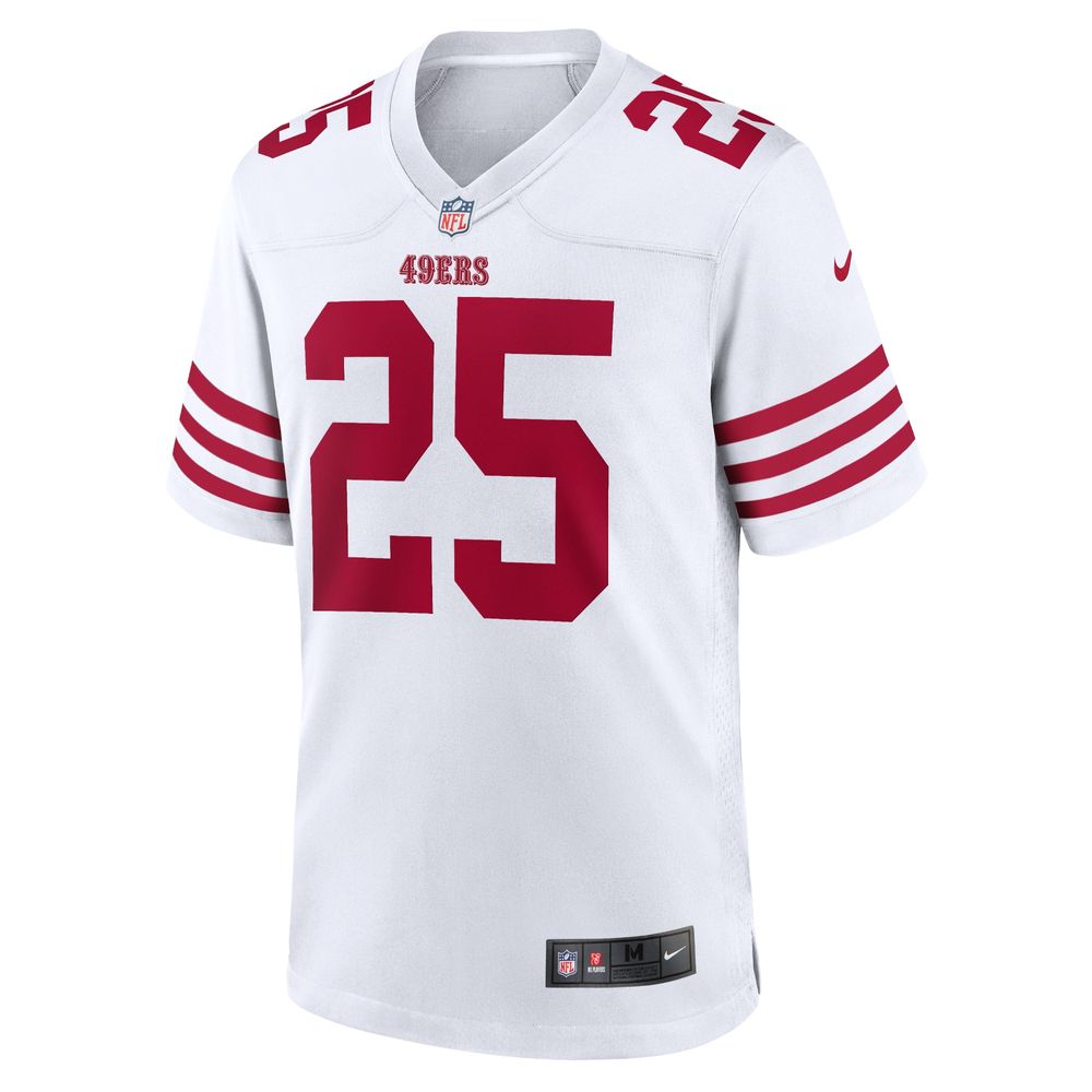 Men's Nike Elijah Mitchell White San Francisco 49ers Player Game Jersey