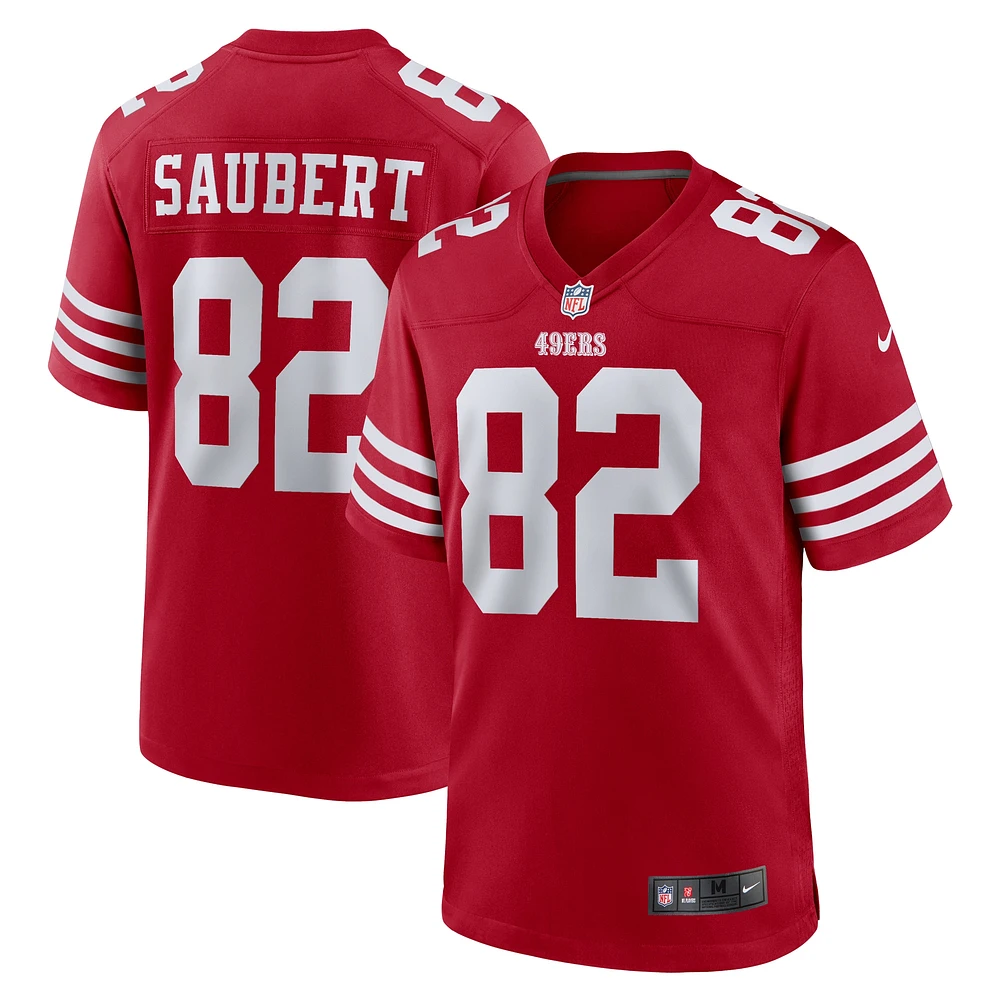 Maillot Nike Eric Saubert Scarlet San Francisco 49ers Team Game pour homme