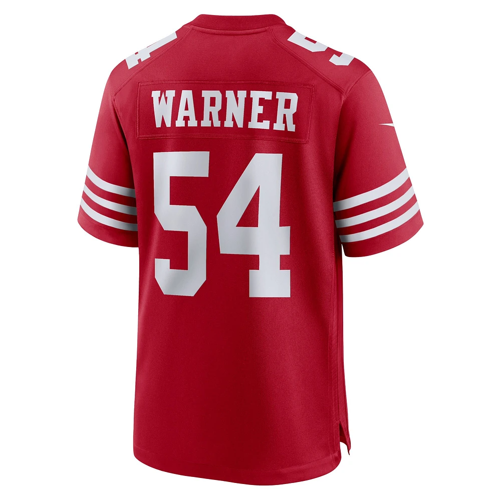 Maillot de match Nike Fred Warner Scarlet San Francisco 49ers pour homme