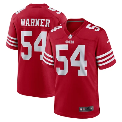 Maillot de match Nike Fred Warner Scarlet San Francisco 49ers pour homme