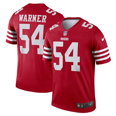 Maillot Nike Fred Warner Scarlet pour homme, légende de l'équipe des San Francisco 49ers