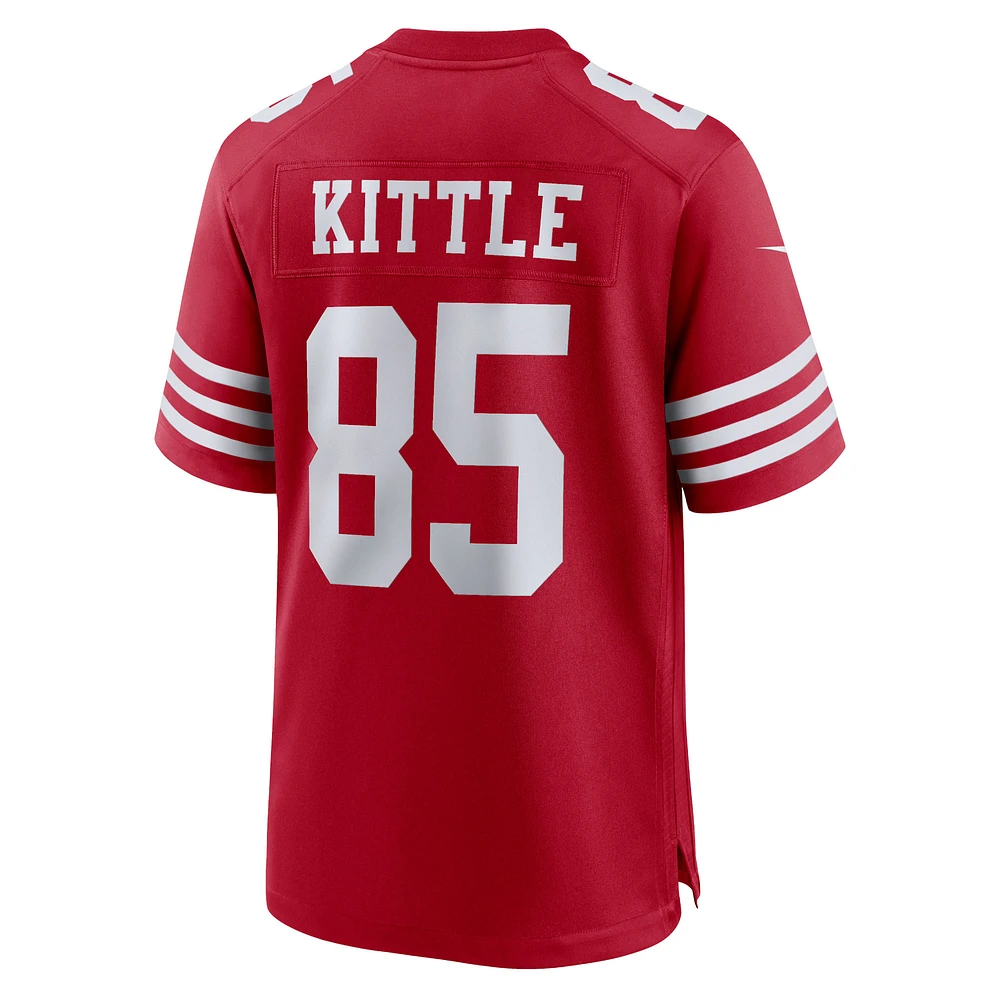 Maillot Nike George Kittle Scarlet San Francisco 49ers Team Game pour homme