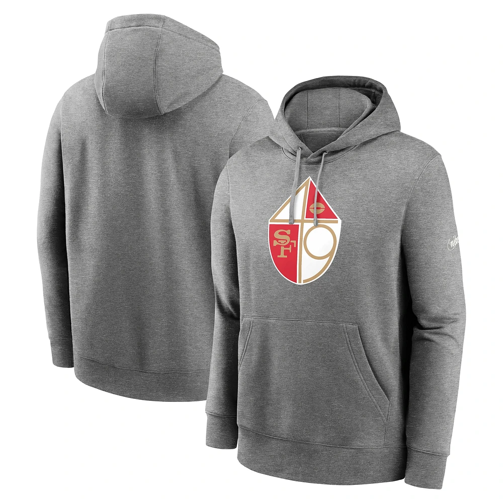 Sweat à capuche Nike Heather Charcoal San Francisco 49ers Rewind Club pour homme