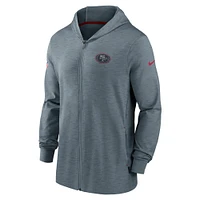 Men's Nike Heather Gray San Francisco 49ers Sideline Team Pop Full-Zip Hoodie Jacket