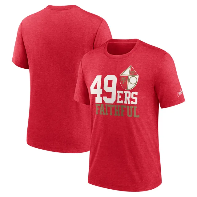 Lids San Francisco 49ers Nike Local Tri-Blend T-Shirt - Heather Scarlet