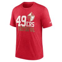 Men's Nike Heather Scarlet San Francisco 49ers Local Tri-Blend T-Shirt