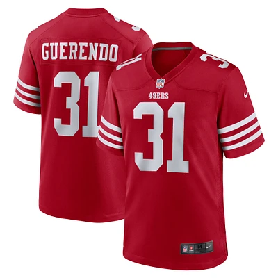 Maillot de match Nike Isaac Guerendo Scarlet San Francisco 49ers pour homme