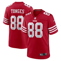 Maillot de match l'équipe Nike Jake Tonges Scarlet San Francisco 49ers pour homme