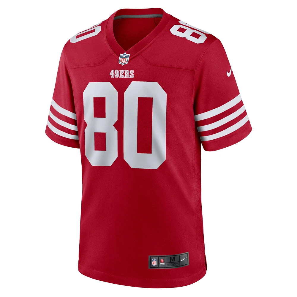 Maillot de joueur retraité Nike Jerry Rice Scarlet des San Francisco 49ers pour homme