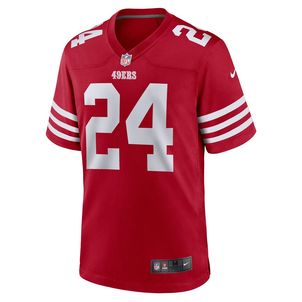 Men's Nike Jordan Mason Scarlet San Francisco 49ers Game Player Jersey