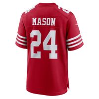 Men's Nike Jordan Mason Scarlet San Francisco 49ers Game Player Jersey