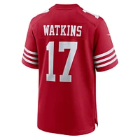 Maillot Nike Jordan Watkins Scarlet pour homme, équipe des 49ers de San Francisco