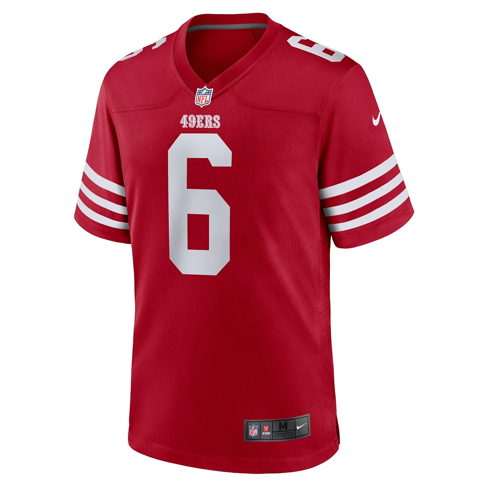 Maillot de match Nike Malik Mustapha Scarlet des San Francisco 49ers pour homme