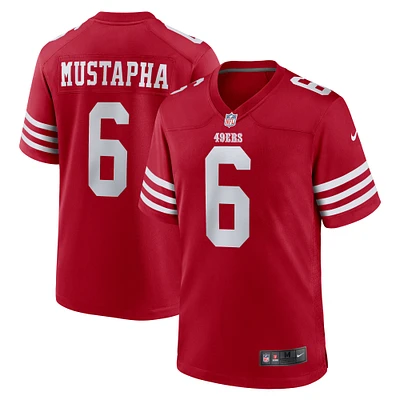 Maillot de match Nike Malik Mustapha Scarlet des San Francisco 49ers pour homme