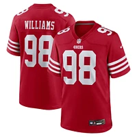 Maillot Nike Mykel Williams Scarlet pour homme, choix de premier tour la draft NFL 2025 des 49ers San Francisco