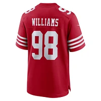 Maillot Nike Mykel Williams Scarlet pour homme, choix de premier tour la draft NFL 2025 des 49ers San Francisco