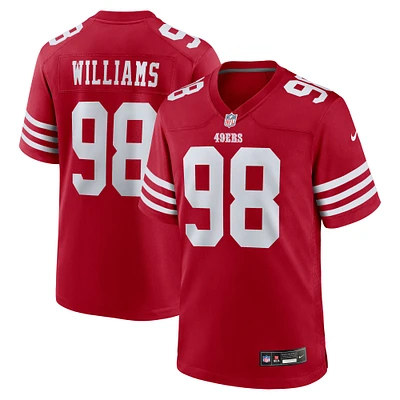 Maillot Nike Mykel Williams Scarlet pour homme, choix de premier tour la draft NFL 2025 des 49ers San Francisco