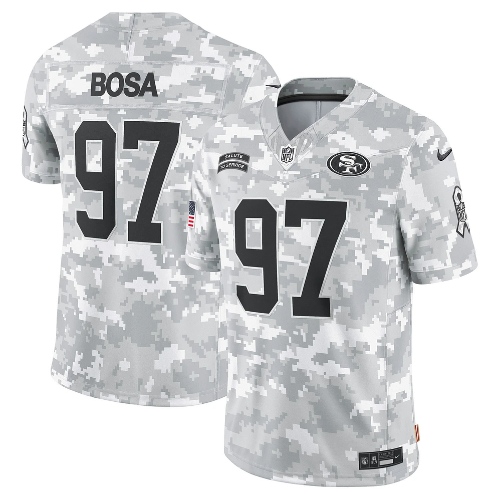 Maillot Nike Nick Bosa Arctic Camo San Francisco 49ers 2024 Salute to Service Limited pour homme