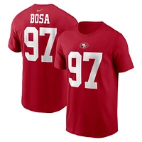 T-shirt avec nom et numéro du joueur Nike Nick Bosa Scarlet San Francisco 49ers pour homme