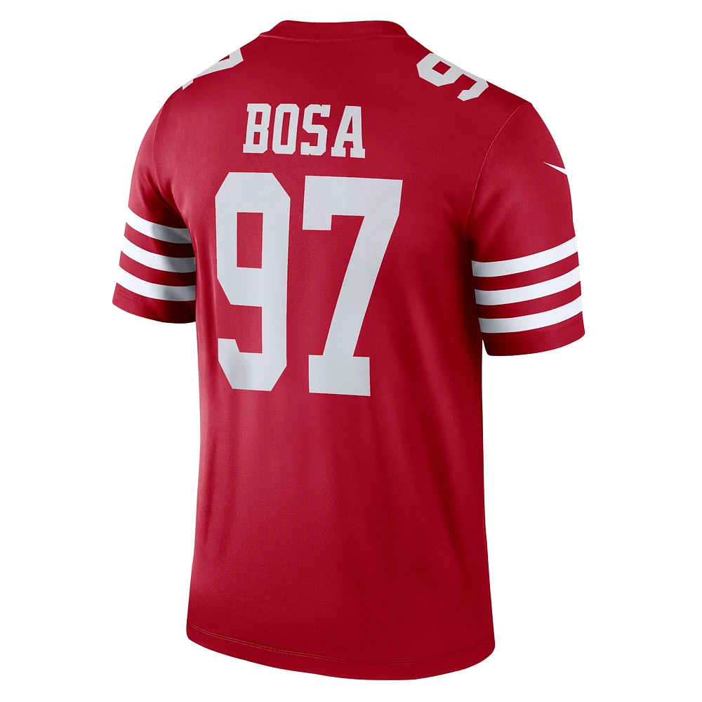 Haut Nike Nick Bosa Scarlet pour homme, légende de l'équipe des San Francisco 49ers, performance