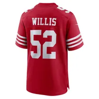 Maillot de match d'équipe Nike Patrick Willis Scarlet San Francisco 49ers pour homme