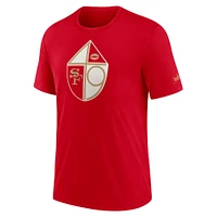 Men's Nike Red San Francisco 49ers Rewind Logo Tri-Blend T-Shirt