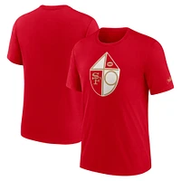 T-shirt Nike San Francisco 49ers Rewind Logo triple mélange rouge pour homme