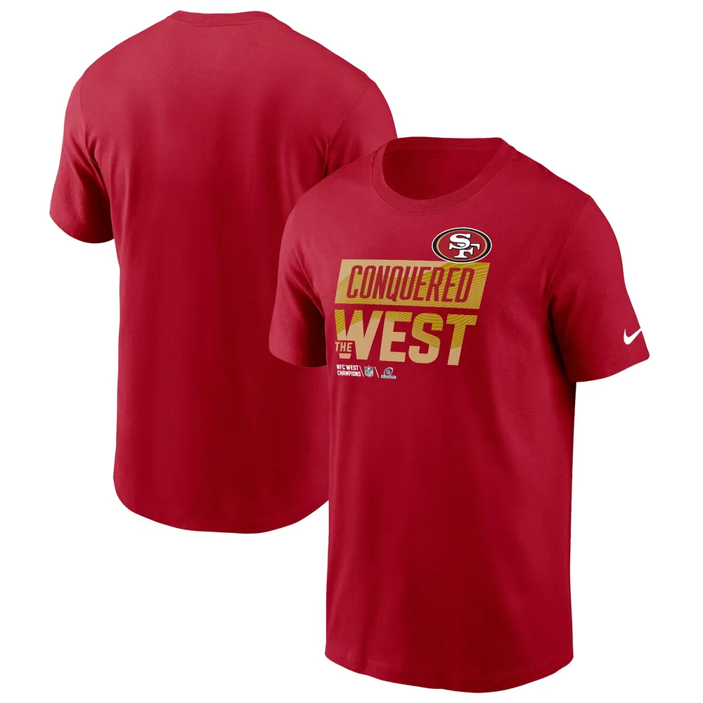 Men's San Francisco 49ers Nike Scarlet 2022 NFC West Division Champions  Locker Room Trophy Collection T-Shirt