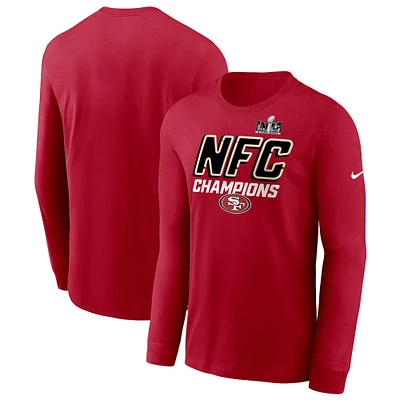 Men's Nike Scarlet San Francisco 49ers 2023 NFC Champions Iconic Long Sleeve T-Shirt