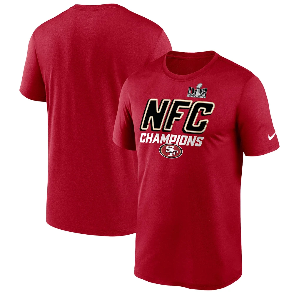 T-shirt emblématique Nike Scarlet San Francisco 49ers 2023 Champions NFC pour homme