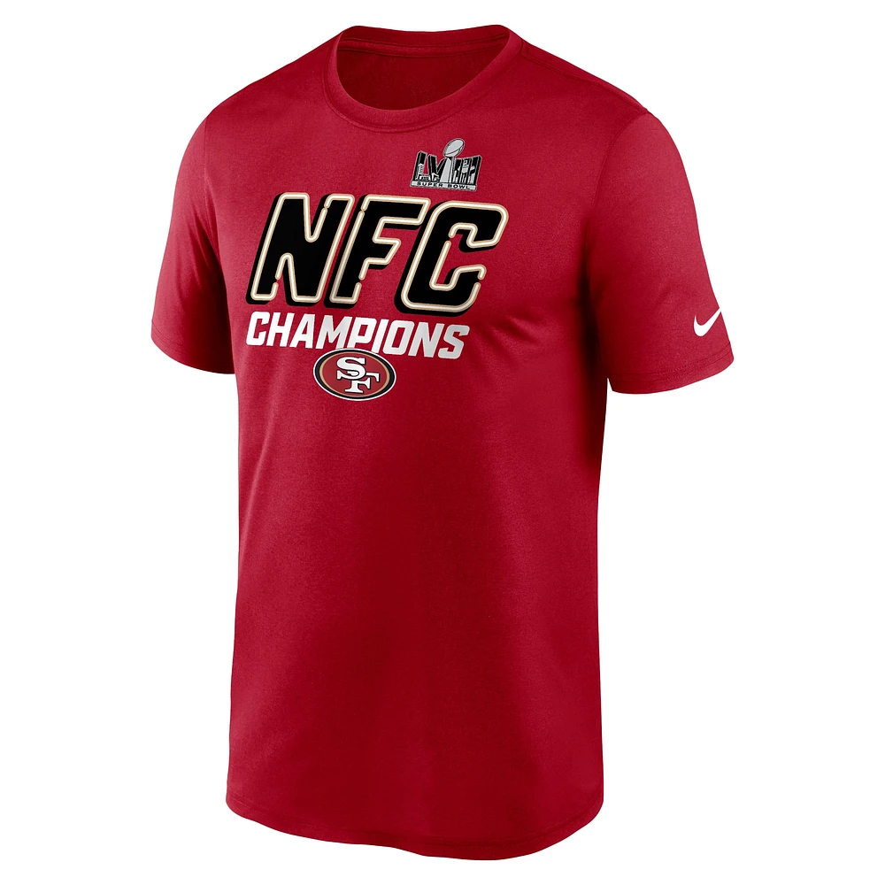 T-shirt emblématique Nike Scarlet San Francisco 49ers 2023 Champions NFC pour homme