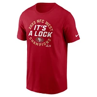 T-shirt Nike Scarlet San Francisco 49ers 2023 NFC West Division Champions Locker Room Trophy Collection pour homme