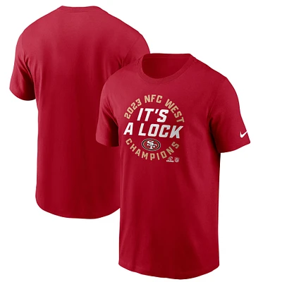 Men's Nike  Scarlet San Francisco 49ers 2023 NFC West Division Champions Locker Room Trophy Collection T-Shirt