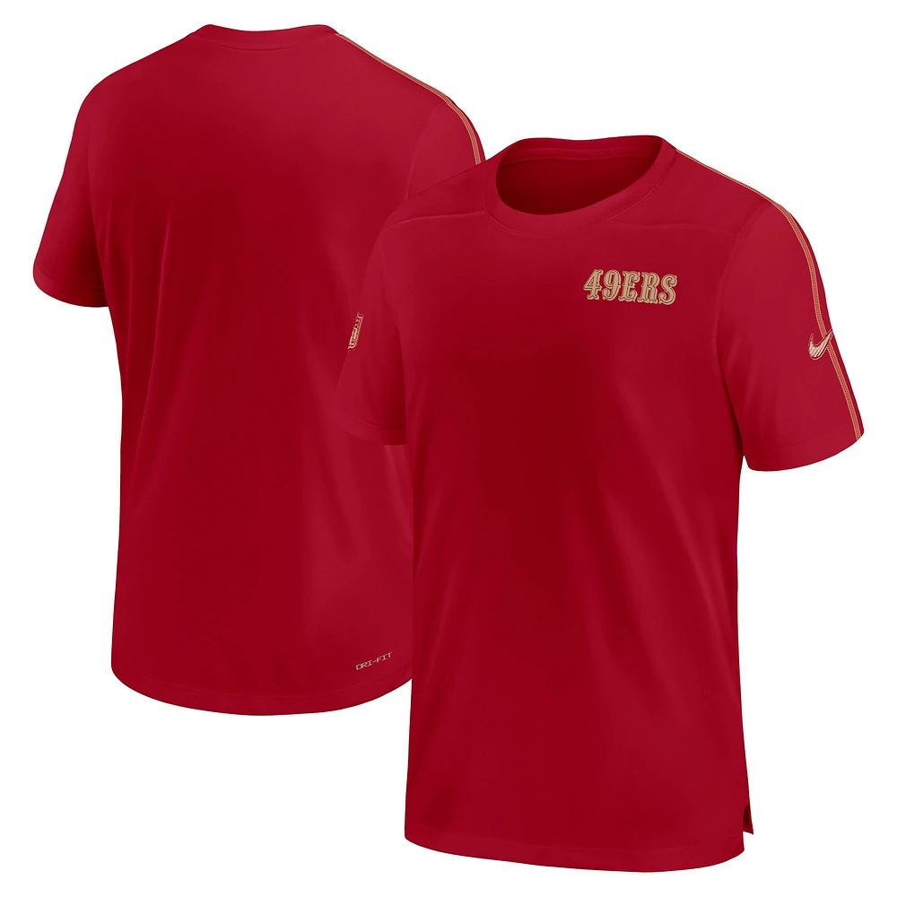 Men's Nike Scarlet San Francisco 49ers 2024 Sideline Coach UV Performance T-Shirt