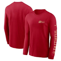 T-shirt à manches longues All Out pour homme Nike Scarlet San Francisco 49ers