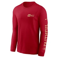 T-shirt à manches longues All Out pour homme Nike Scarlet San Francisco 49ers