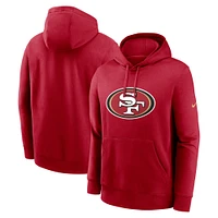 Men's Nike Scarlet San Francisco 49ers Club Logo Pullover Hoodie