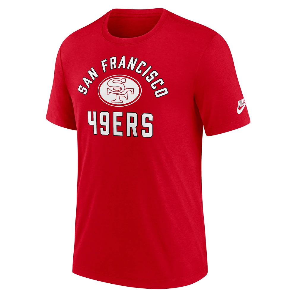 Men's Nike Scarlet San Francisco 49ers Favorable Timeline Tri-Blend T-Shirt