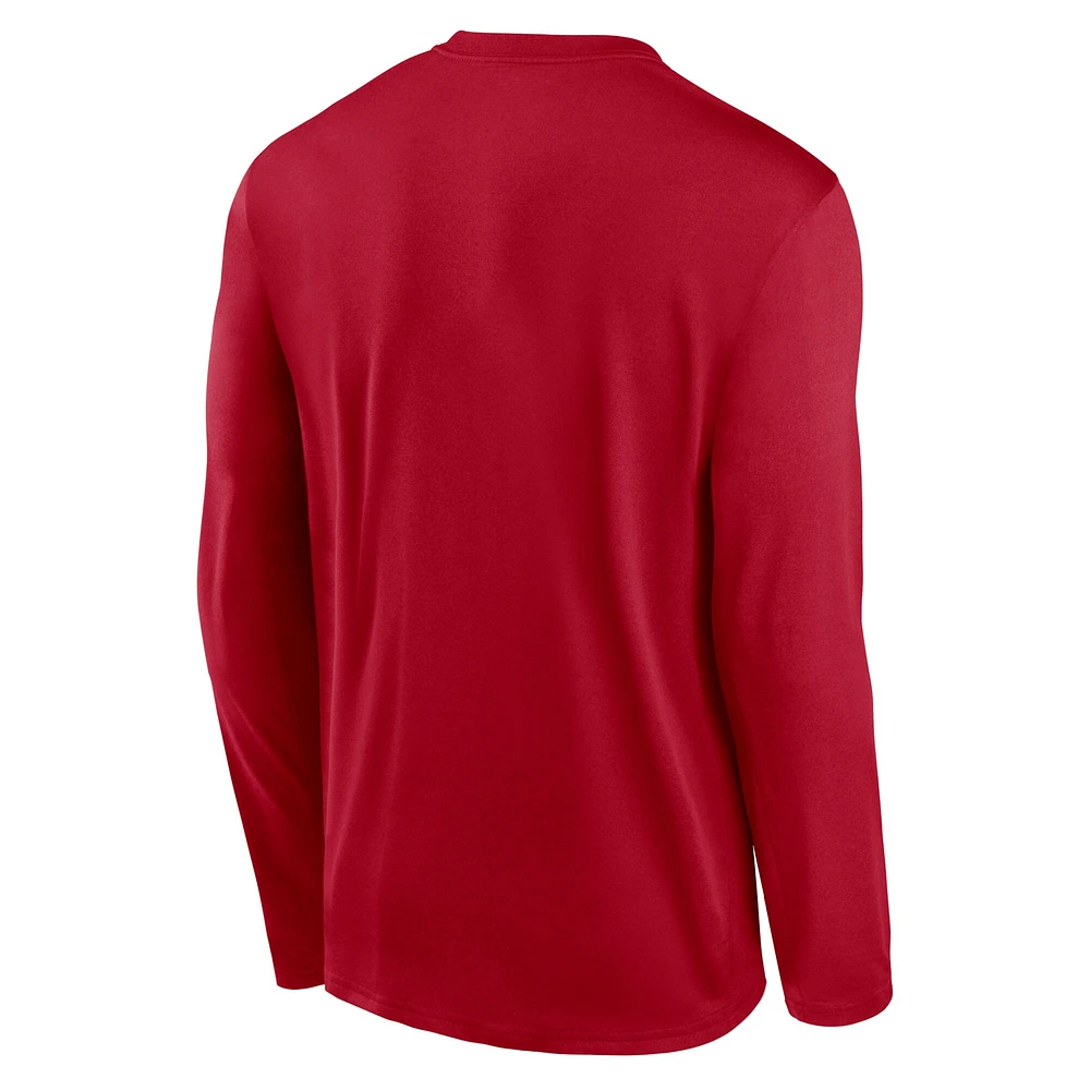 Men's Nike Scarlet San Francisco 49ers Icon Legend Performance Long Sleeve T-Shirt